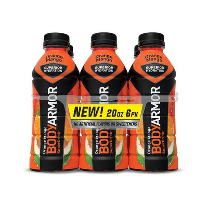 BODYARMOR SuperDrink Orange Mango Sports Drink  20 fl oz Bottles  6 Pack