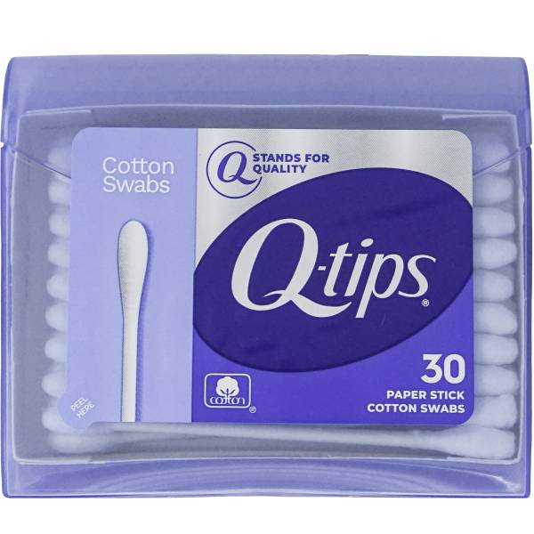 Q-tips Travel Size Cotton Swabs  Original  For Home  First Aid and Beauty  100% Cotton  30 Count