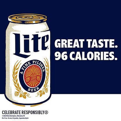 Miller Lite Beer American Style Light Lager 4.2% ABV Cans - 24-12 Fl. Oz.