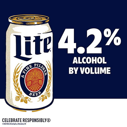 Miller Lite Beer American Style Light Lager 4.2% ABV Cans - 24-12 Fl. Oz.