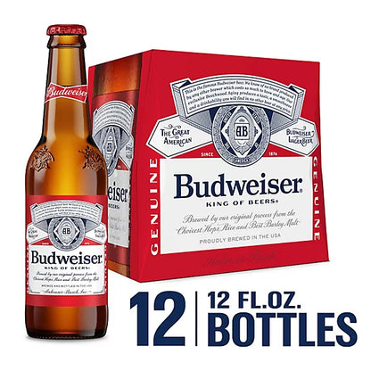 Budweiser American Lager Beer in Bottles - 12 - 12 Fl. Oz.