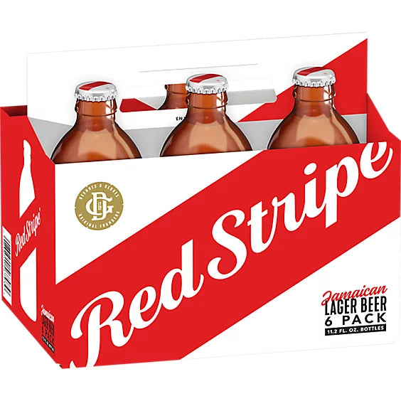 Red Stripe Lager Beer Bottles - 6-11.2 Fl. Oz.