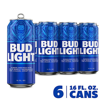 Bud Light American Lager Beer in Cans - 6 - 16 Fl. Oz.