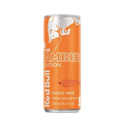 Red Bull Amber Edition Energy Drink  Strawberry Apricot  80mg Caffeine  8.4 fl oz Can