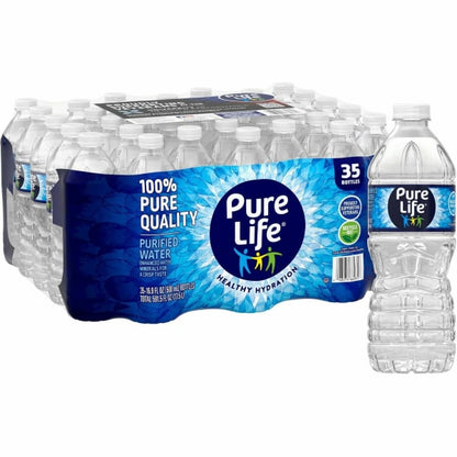 Pure Life Purified Water  16.9 Fl Oz / 500 mL  Plastic Bottled Water (35 Pack)