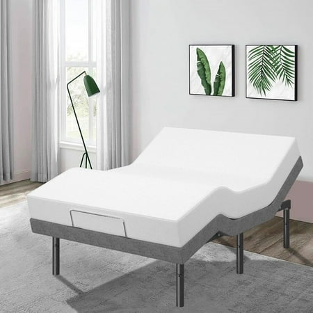 Renanim Smart Adjustable Full Bed Frame Zero Gravity with 14  Mattress Included Electric Massage for Better Sleep & Comfort - Reclining Base  Dual Massagers  Head & Foot Incline - Wireless Remote  USB