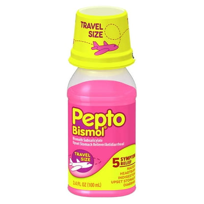 Pepto-Bismol Liquid, Upset Stomach Relief, Stomach Relief, Anti-Diarrheal - Travel Size - 3.4 fl oz