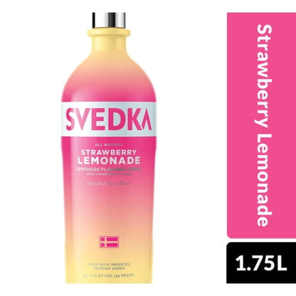 SVEDKA Strawberry Lemonade Flavored Vodka, 1.75 L Bottle, 70 Proof