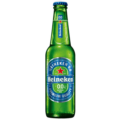 Heineken 0.0 Non-Alcoholic Netherlands Import Lager Beer, 6 pack, 11.2 fl oz Bottles, 0.0% ABV