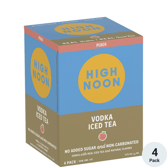 High Noon Iced Tea Peach 4Pk
