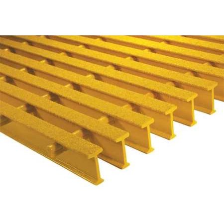 SAFE-T-SPAN 872920 Industrial Pultruded Grating, 72 in Span, Grit-Top Surface, ISOFR Resin, Yellow