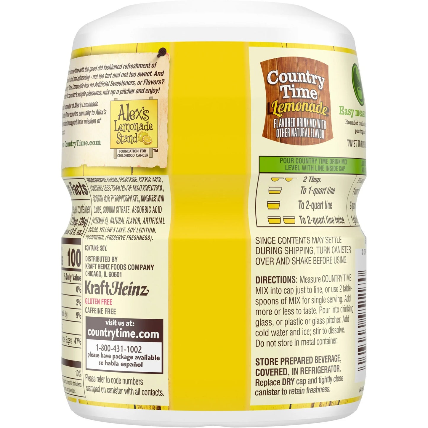 Country Time Lemonade Naturally Flavored with other natural flavor Powdered Drink Mix, 19 oz Canister