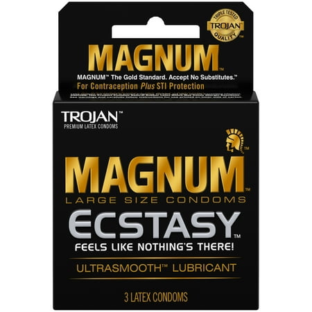 Trojan™ Premium Latex Condoms Magnum™ Ecstasy™ 00022600647201 Basic male condom, Hevea-latex