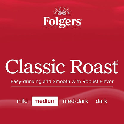 Folgers Classic Roast Ground Coffee, Medium Roast, 9.6 oz Canister