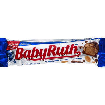 Baby Ruth Chocolatey  Peanut  Caramel and Nougat  Full Size Candy Bar  Easter Basket Stuffers  1.9 oz