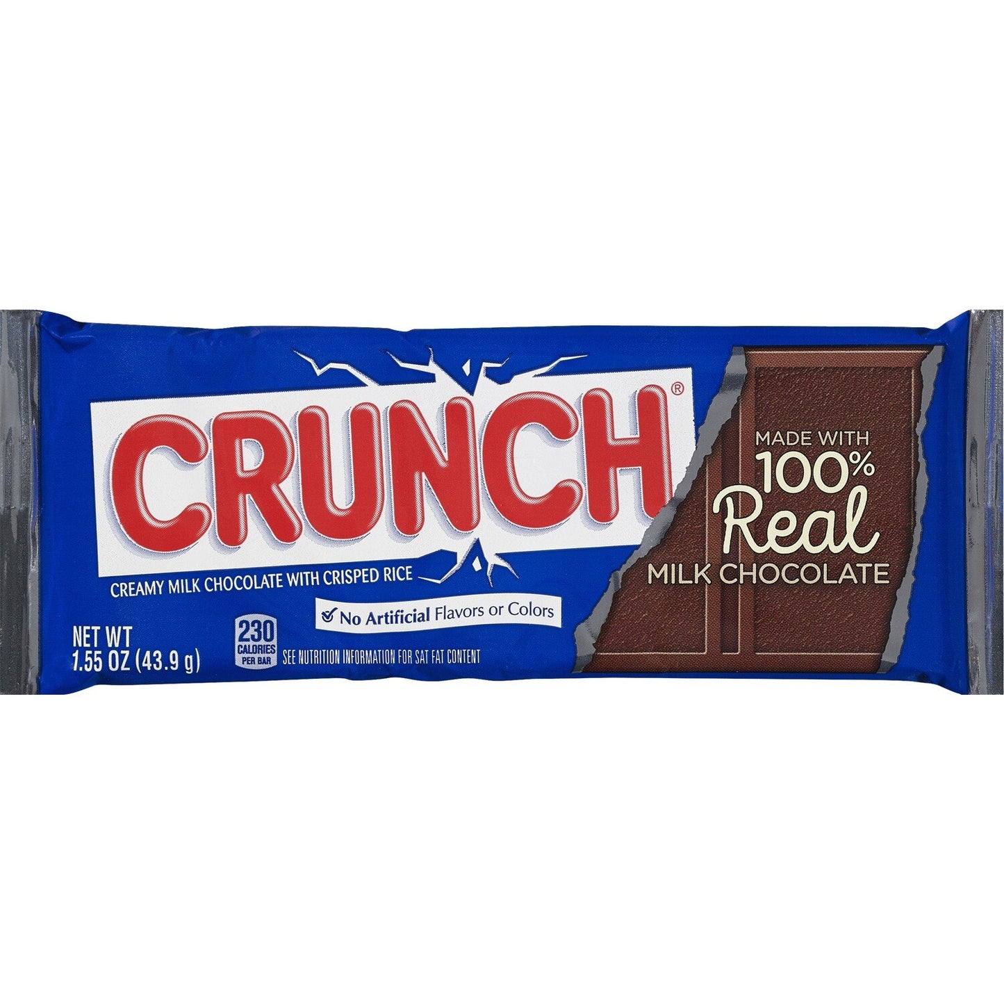CRUNCH Chocolate Bar Single  Creamy Milk Chocolate With Crisped Rice  1.55 oz