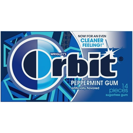 Orbit Gum Peppermint Sugar Free Chewing Gum  Single Pack - 14 Piece