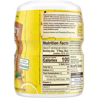 Country Time Lemonade Naturally Flavored with other natural flavor Powdered Drink Mix, 19 oz Canister