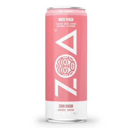 Zoa White Peach Zero Sugar Soda  12 fl oz Aluminum Can  0.0% ABV