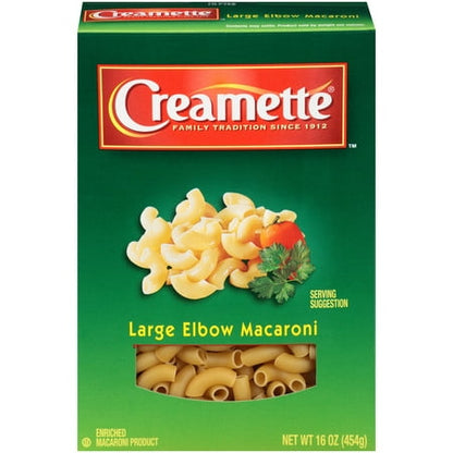 CREAMETTE, LARGE ELBOW MACARONI, ENRICHED MACARONI PRODUCT