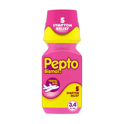 Pepto-Bismol Liquid, Upset Stomach Relief, Stomach Relief, Anti-Diarrheal - Travel Size - 3.4 fl oz
