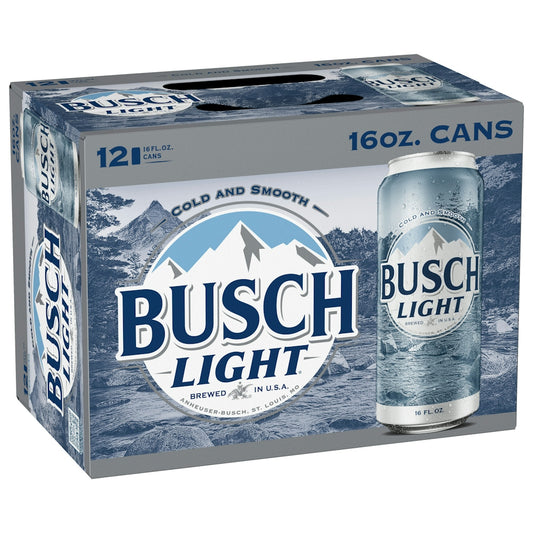 Busch Light American Lager Beer 12 Pack, 16 Fl Oz Cans