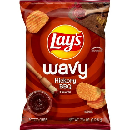 Lay's Wavy Hickory Barbecue Flavored Potato Chips - 7.5oz