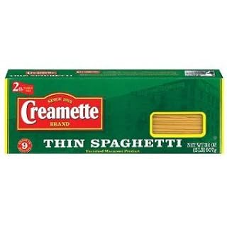 CREAMETTE, ENRICHED MACARONI PRODUCT, THIN SPAGHETTI