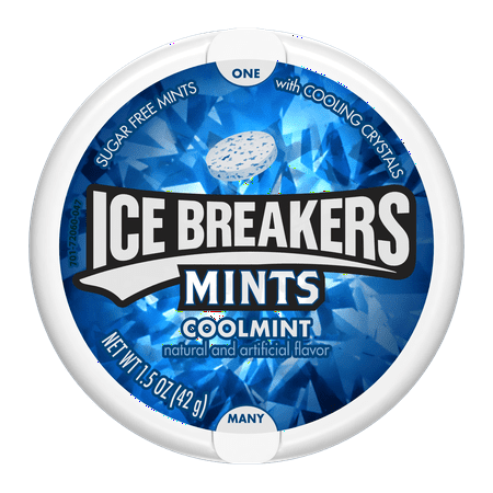 Ice Breakers Coolmint Sugar Free Breath Mints  Mint Candy  1.5 oz  Tin