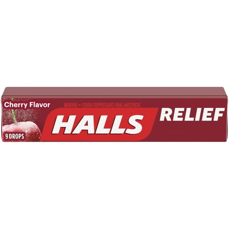 HALLS  Cherry Flavor Cough Drops  9 Drops