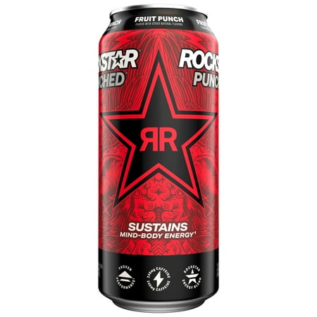 Rockstar Energy Drink Punched Fruit Punch  16 fl oz  1 Count Can