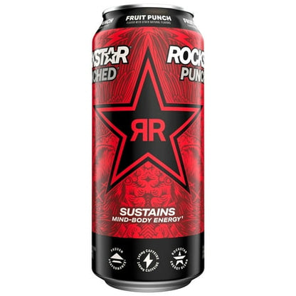 Rockstar Energy Drink Punched Fruit Punch  16 fl oz  1 Count Can