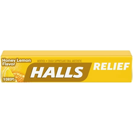HALLS Relief Honey Lemon Cough Drops  9 Drops