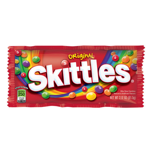 Skittles Original Chewy Candies, Full Size Fruit Candy Bag - 2.17 oz