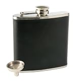 True Fabrications TRUE Faux Leather Flask  6 Oz  Black Monte Carlo