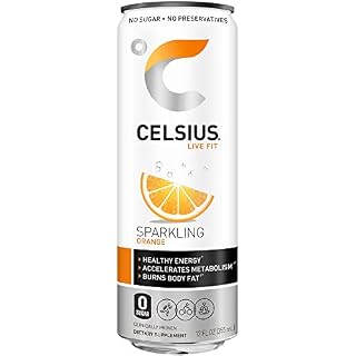 CELSIUS Sparkling Orange  Functional Essential Energy Drink 12 Fl Oz Single Can