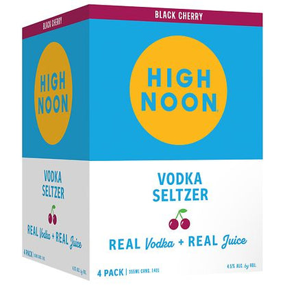 High Noon Black Cherry Vodka Hard Seltzer 4 Single Serve 355ml Cans