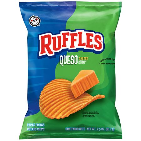 Ruffles Potato Chips with Ridges Queso Cheese - 2.25 oz