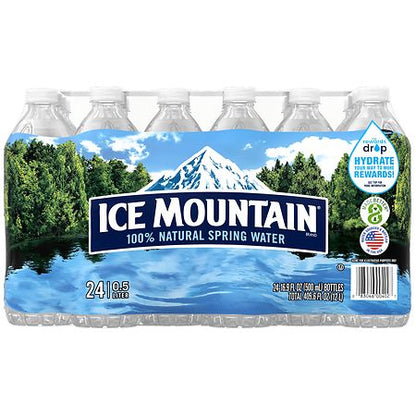 ICE MOUNTAIN Brand 100% Natural Spring Water  16.9-ounce bottles (Pack of 24)