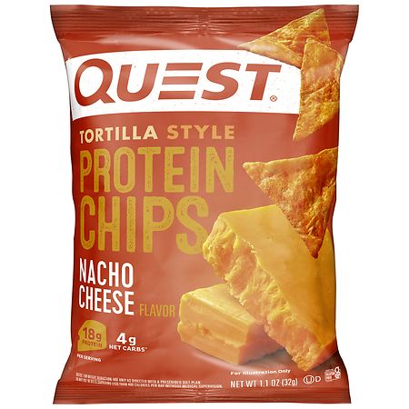 NACHO CHEESE TORTILLA STYLE PROTEIN CHIPS, NACHO CHEESE