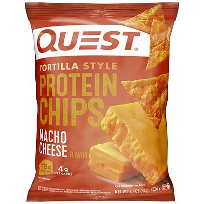 NACHO CHEESE TORTILLA STYLE PROTEIN CHIPS, NACHO CHEESE