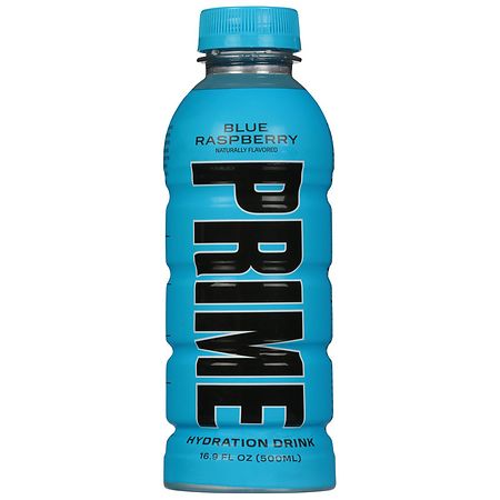 Prime Hydration Drink Blue Raspberry  16.9 fl oz  Single Plastic Bottle