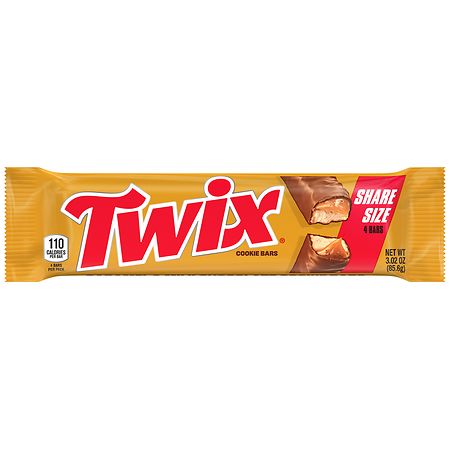 Twix Chocolate Caramel Candy Cookie Bars Sharing Size - 3.02oz