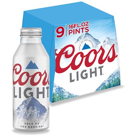 Coors Light Beer - 9pk/16 fl oz Aluminum Bottles