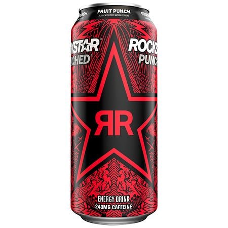 Rockstar Energy Drink Punched Fruit Punch  16 fl oz  1 Count Can