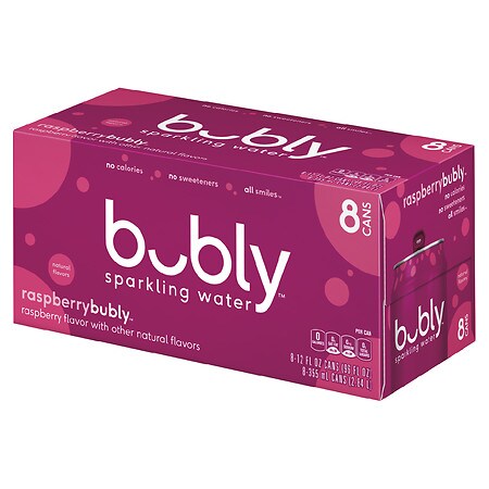 RASPBERRY SPARKLING WATER, RASPBERRYBUBLY