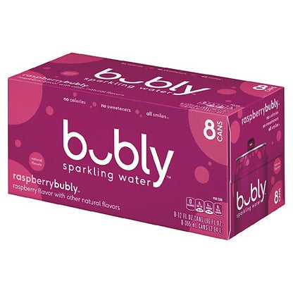 RASPBERRY SPARKLING WATER, RASPBERRYBUBLY