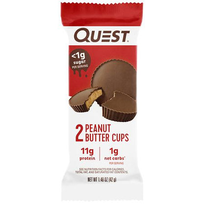 Quest Nutrition Peanut Butter Cups - 1.48oz: Filled Chocolates, Unsweetened Chocolate, 11g Protein, Ready to Eat