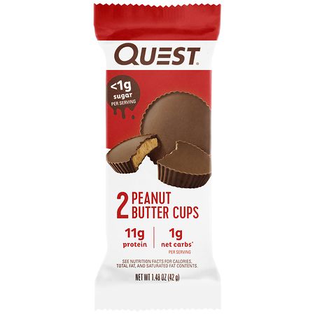 Quest Nutrition Peanut Butter Cups - 1.48oz: Filled Chocolates, Unsweetened Chocolate, 11g Protein, Ready to Eat