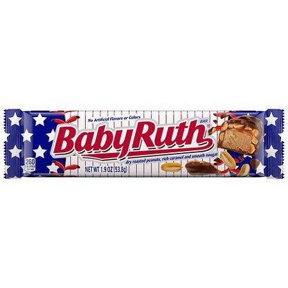 Baby Ruth Chocolatey  Peanut  Caramel and Nougat  Full Size Candy Bar  Easter Basket Stuffers  1.9 oz
